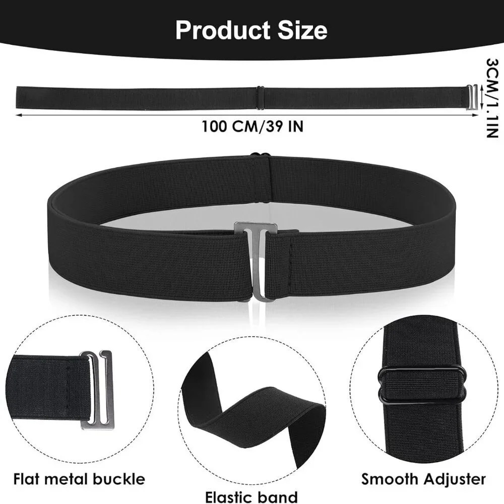 2PCS No Show Women's Stretch Belt Invisible No Show Invisible Belt Women Elastic - Picture 2 of 7